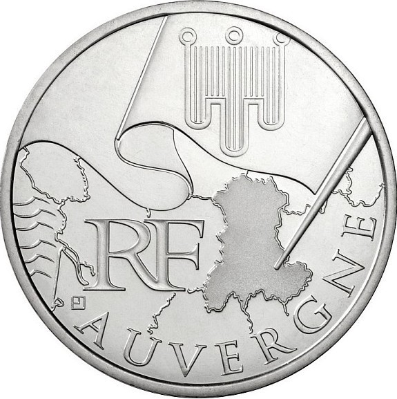 10 euros France Les euros des régions 2010 Auvergne 2010