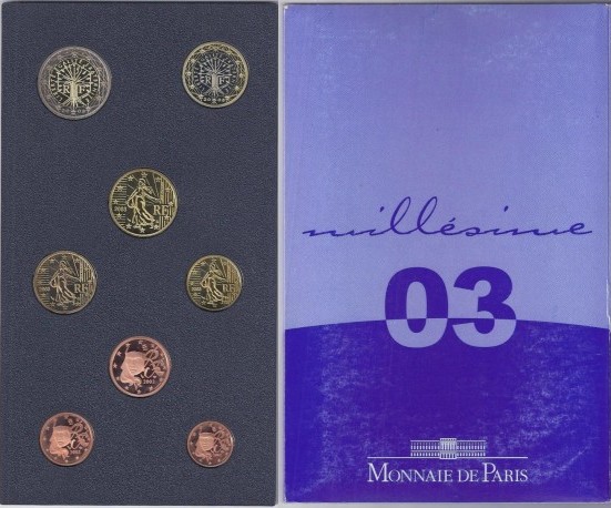 coffret BE France 8 pieces dans le coffret 2003